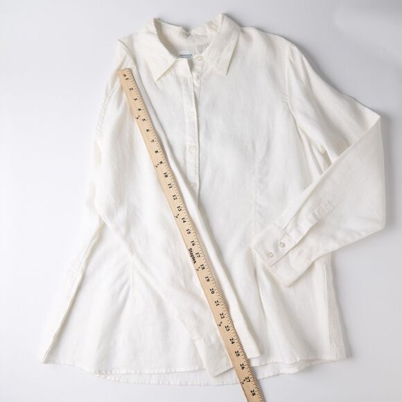 La Redoute Essentials Womens 16 100% Linen Popover Shirt Resort Costal Lagenlook - Picture 12 of 13